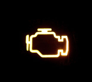 image of a solid check engine light
